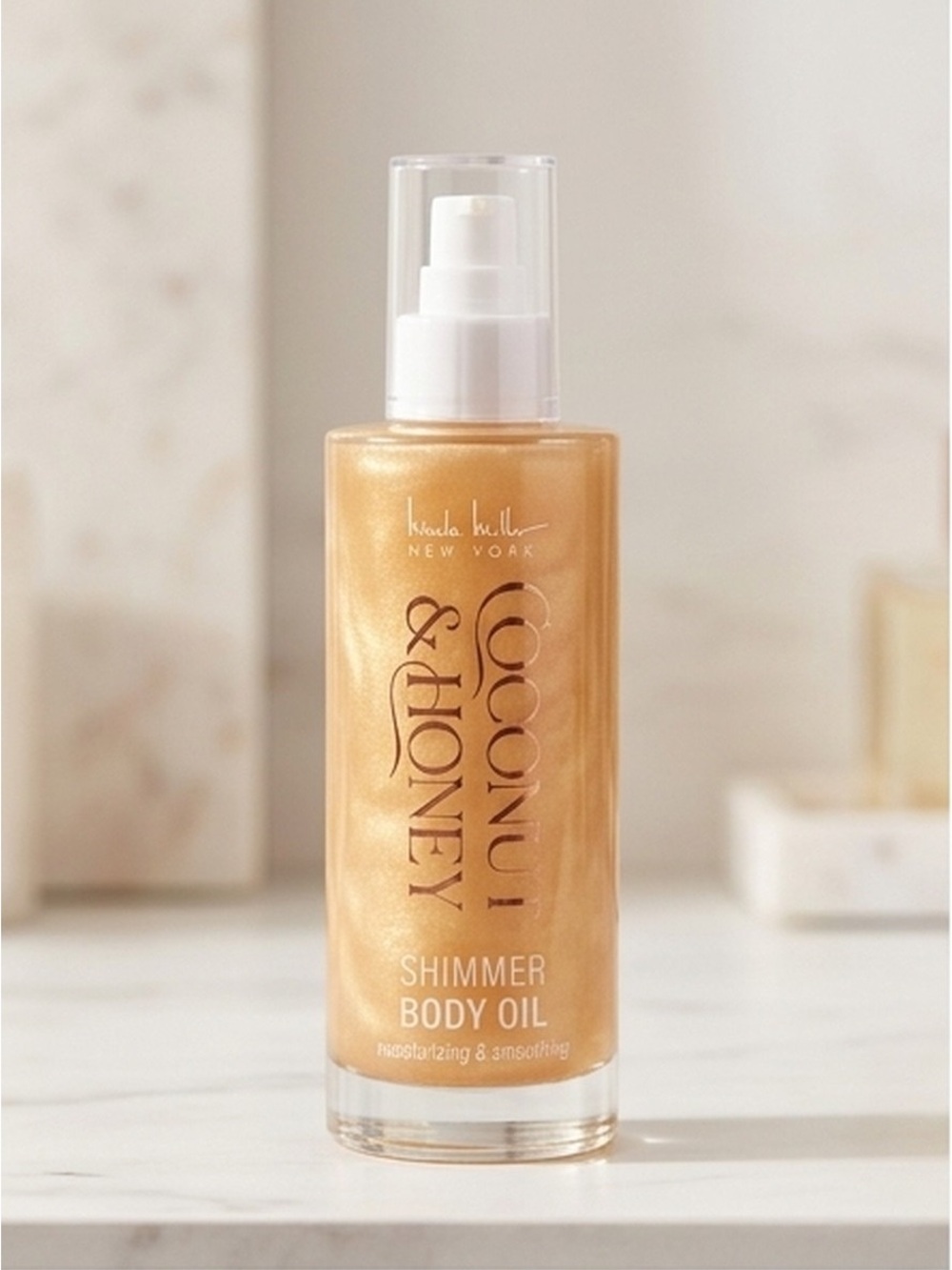 Nicole Miller Coconut & Honey Shimmer Body Oil 8.12 oz / 240 mL – New Unused